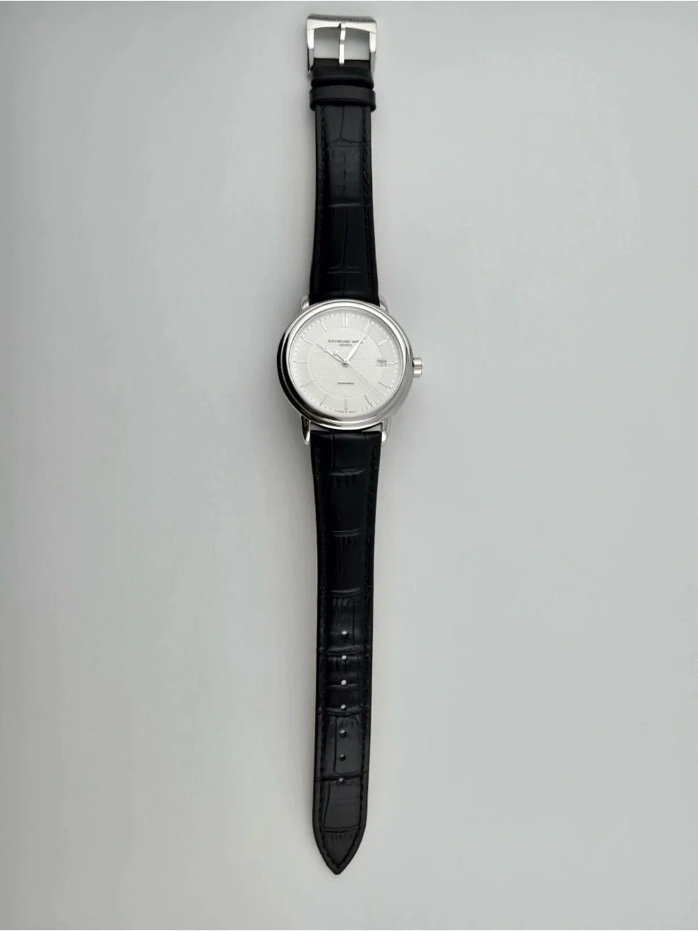 Raymond Weil Maestro Men's BlackLeather Band Watch ($1575 MSRP)